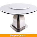 Newstar rotatable chinese white quartz stone round table top
